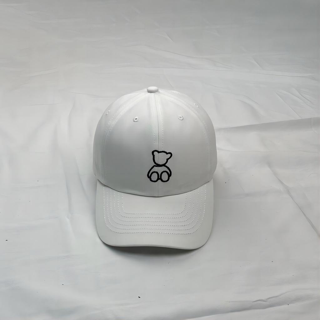 Embroidery Bear Duck Cap Encircle Female Curved Eaves Outdoor Breathable Shade