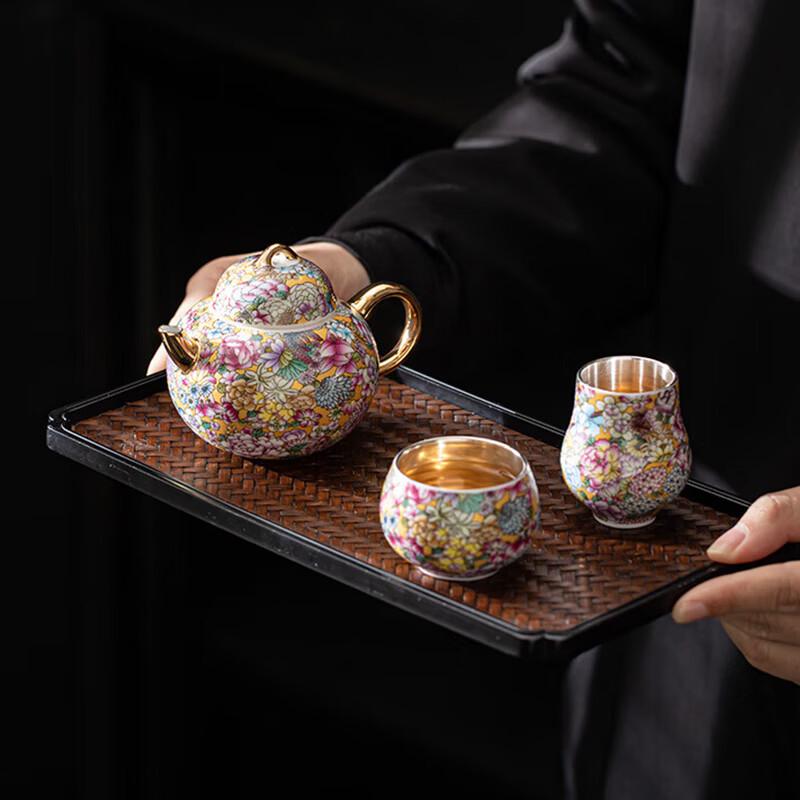 Sueshi Ceramic Gilded Silver Gongfu Tea Set