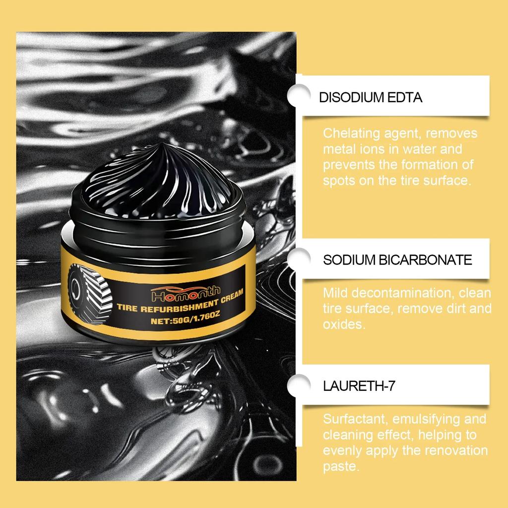 Auto Tire Polishing Paste Tire Rubber Anti-aging Waterproof Anti-fouling Protective Sealant Gloss Hydrophobic Coating Lubricant