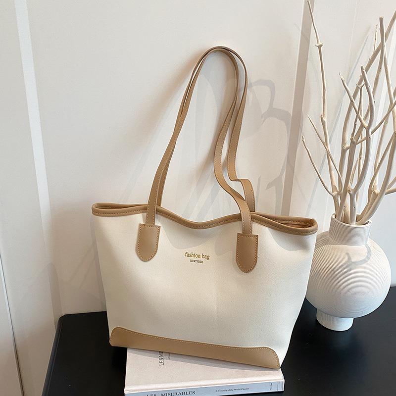 Fashion Contrasting Color Bag Women's New Large-capacity Tote Women's Bag Quality Casual Simple Shoulder Bag Tide