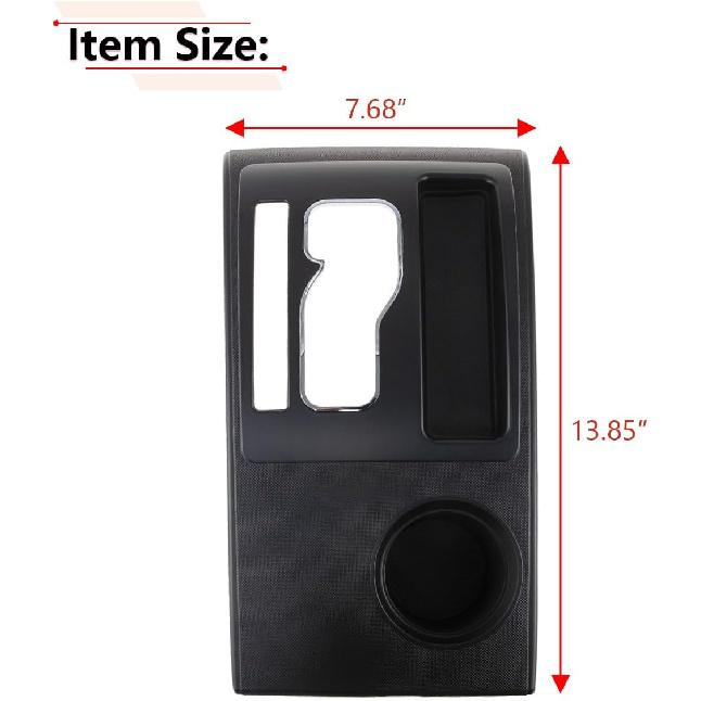 RLB-HILON Black Center Console Shifter Bezel Gear Shift Panel Cover Cup Holder Trim Compatible With Toyota Tacoma 2005-2015