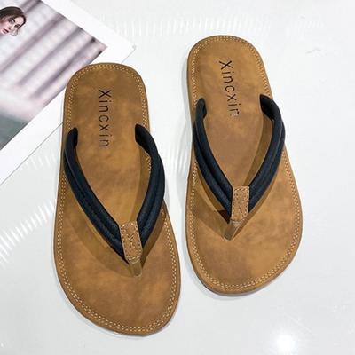 Stilvolle Damen-Outdoor-Flip-Flops für den Sommer, Studenten-Design im koreanischen Stil, einfache rutschfeste Zehentrenner-Sandalen für den Strand.