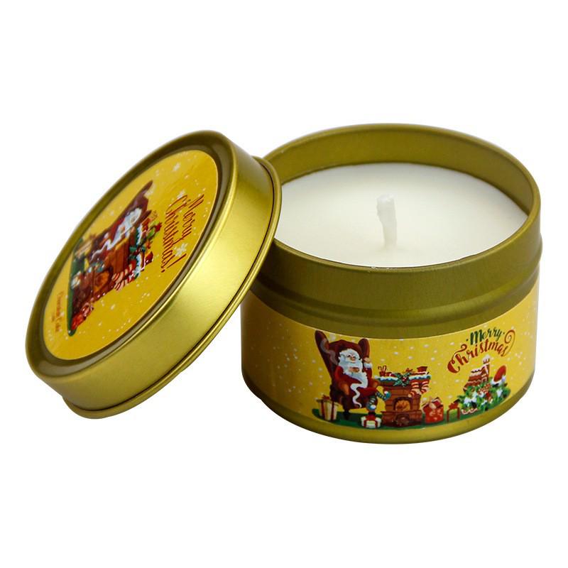 Christmas Edition Scented Candle Tin Set with Dried Flowers - Eight Soy Wax Essential Oil Candles