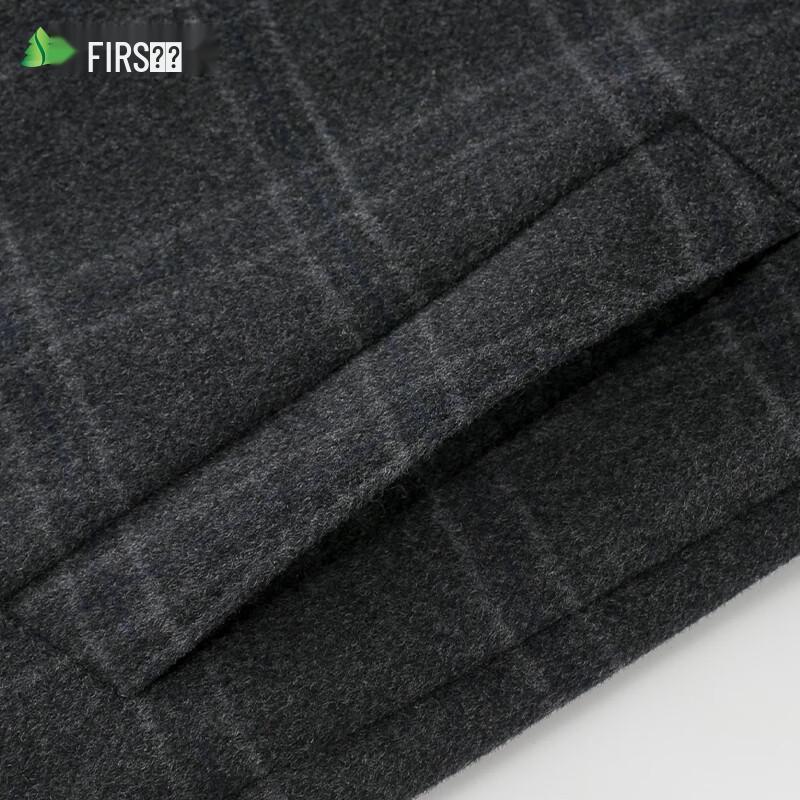 Shanshan Men's Mid-Length Lamb Wool Blend Trench Coat