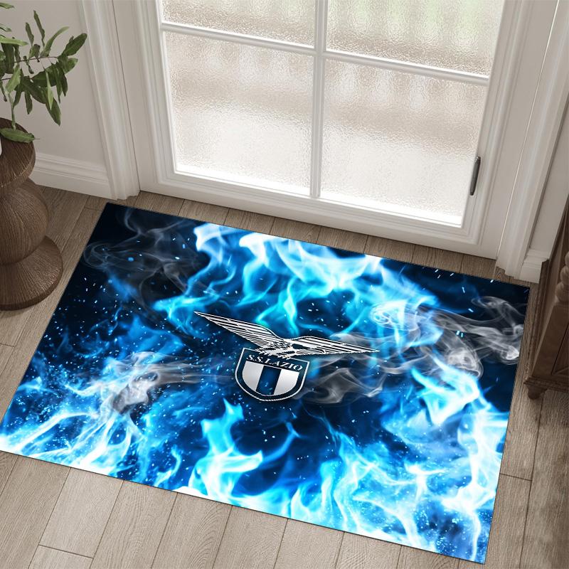 Lazio FC Design Crystal Velvet Carpet Cozy Non?Slip Printed Rug For Bedroom Living Room Entrance