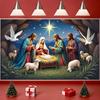 Christmas Decor Lightweight Nativity Scene Banner Religious Decor Decorative Design Holiday Banner For Indoor Display Event