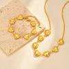 Personalized Exaggerated Stainless Steel Plated 18K Gold Hollow Heart Bracelet Necklace Br-2721