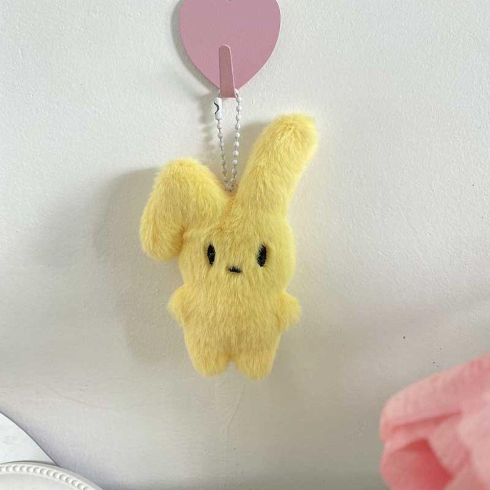 Rabbit Plush Toy Keychain Fluffy Sweetheart Pink Cartoon Keychain Cute Stuffed Toy Couple Keychain Backpack Car Key Pendant