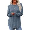 Autumn Women's Loose Fit Round Neck High Low Hem Long Sleeve Sweater Stylish Casual Top For Women Fashionable Fall Apparel