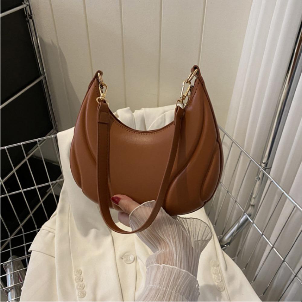 

Tote Pu Leather Handbag Casual Underarm Bag Phone Pouch Crescent Bag Lady коричневый