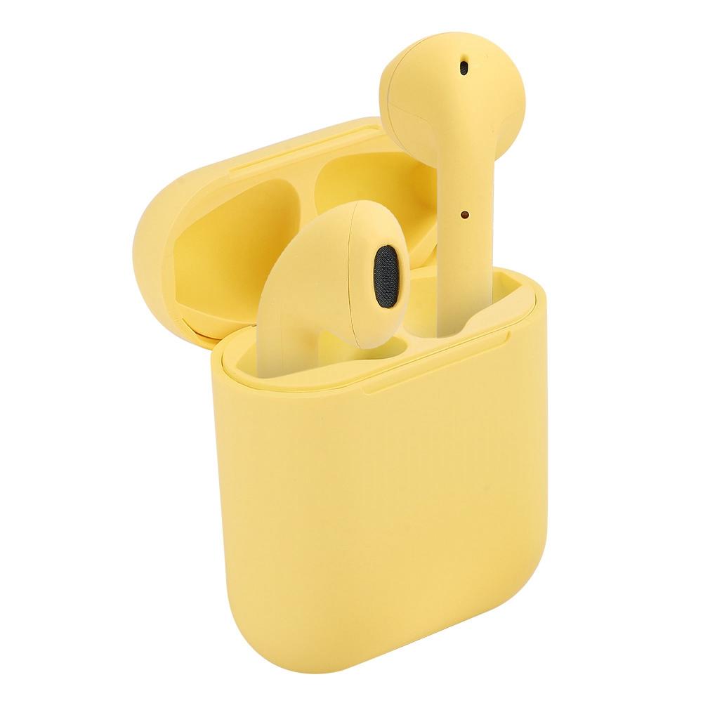 Mini Wireless Bluetooth Earphone Touch Control Stereo Sports In Ear Headphone for IOS(Yellow )