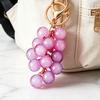 Keychain Pendant Transparent Grape Shape Acrylic Key Chain with with Lobster Clasp Easy To Hang Key Holder Backpack Car Accessory