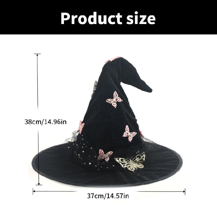 Carnivals Witch Hats Masquerades Ribbon Wizard Hats Adult Kids Witch Hats for Various Themed Celebrations