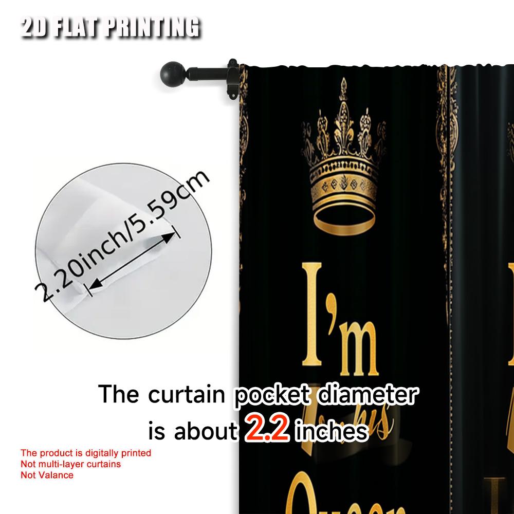 2pcs, Minimalist Curtains  print King and Queen Printed 100% Polyester (without rod) Decorations For Home Perfect for Bedroom,