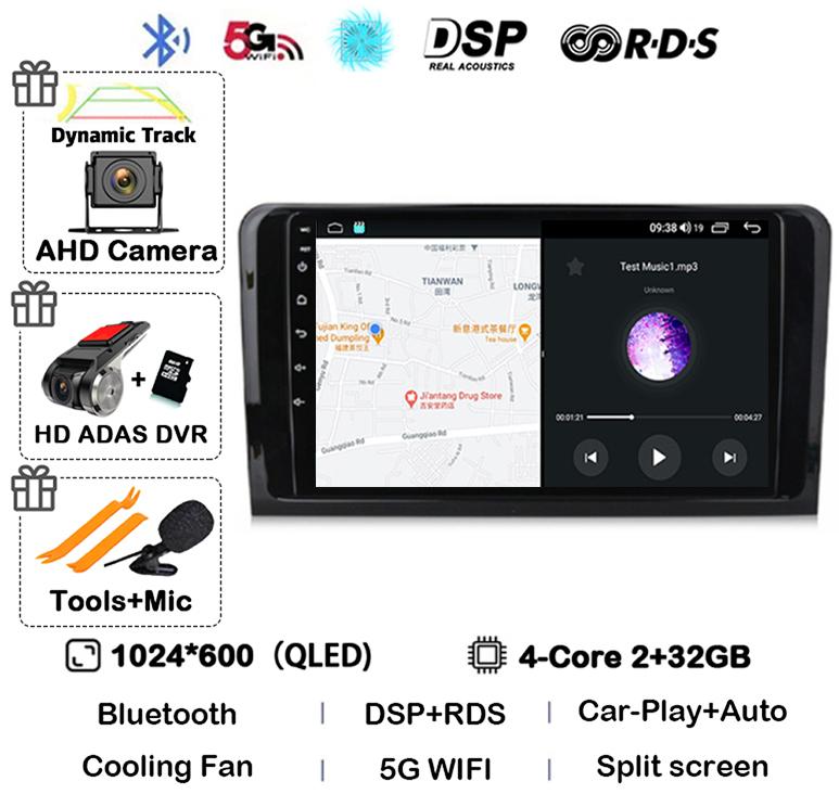 Android 14 Auto CarPlay Car Radio For Mercedes Benz W164 ML GL 2005 - 2012 GPS Multimedia Video Player Stereo 2Din DVD Head Unit