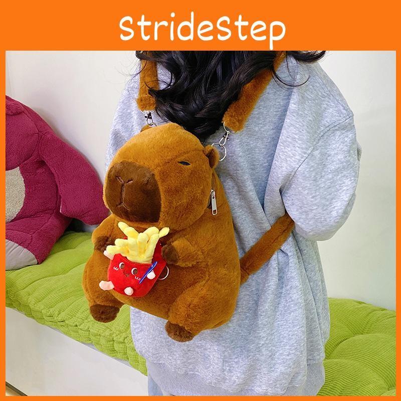 Yellow Rabbit Capybara Flower Burger Plush Backpack Animal Gift Doll Bag