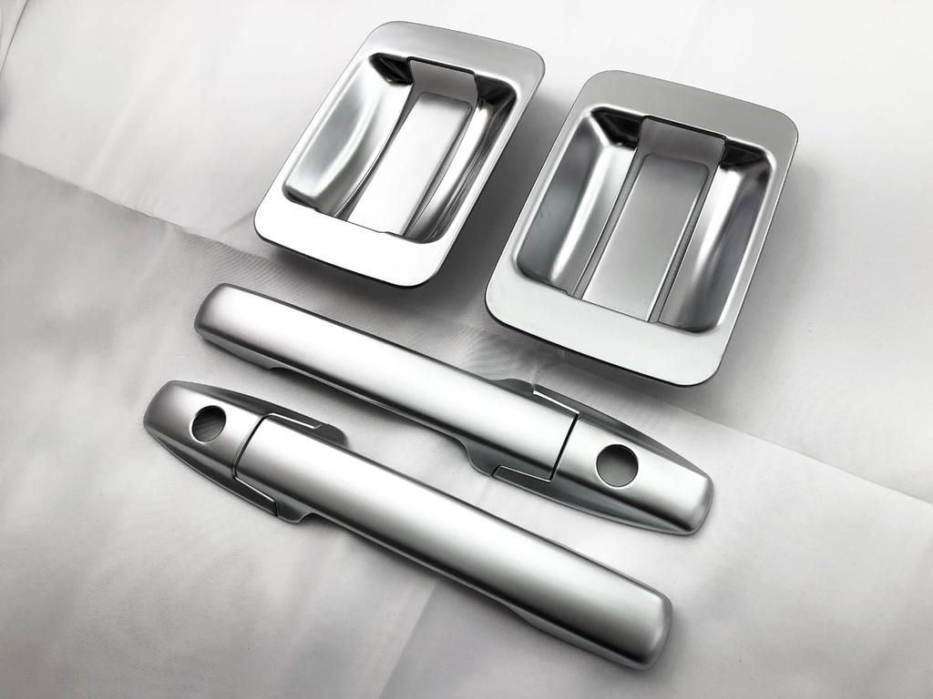 BRIGHTZ Door Handle Covers and Knob Plate Satin Silver Smart Key Compatible JJ J1 J2 1 2 N VAN Van N-VAN JJ1/JJ2 Set, Plated, [DHC-NOBU-488] N-VAN