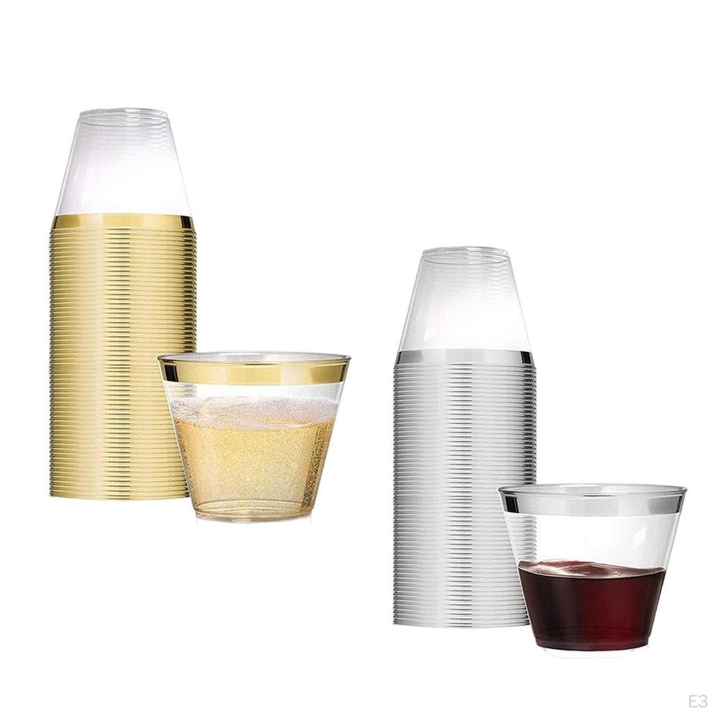 3 Cups Tumblers 9oz Whisky Glasses Disposable Drinking for Thanksgiving Mousse Cup Party