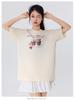 Korean Style Summer Cake Print Girlish Creamy Short Sleeve T-Shirt - Loose Round Neck Couple Outfit