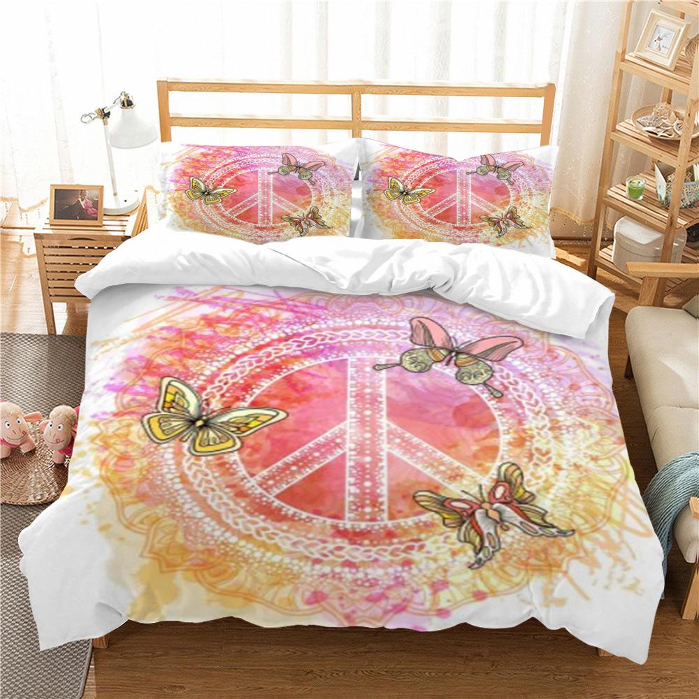 Geometric Shape Quilt Cover Pillowcase Two Three Piece Set Polyester Home Textile Kit 3D Digital Printing