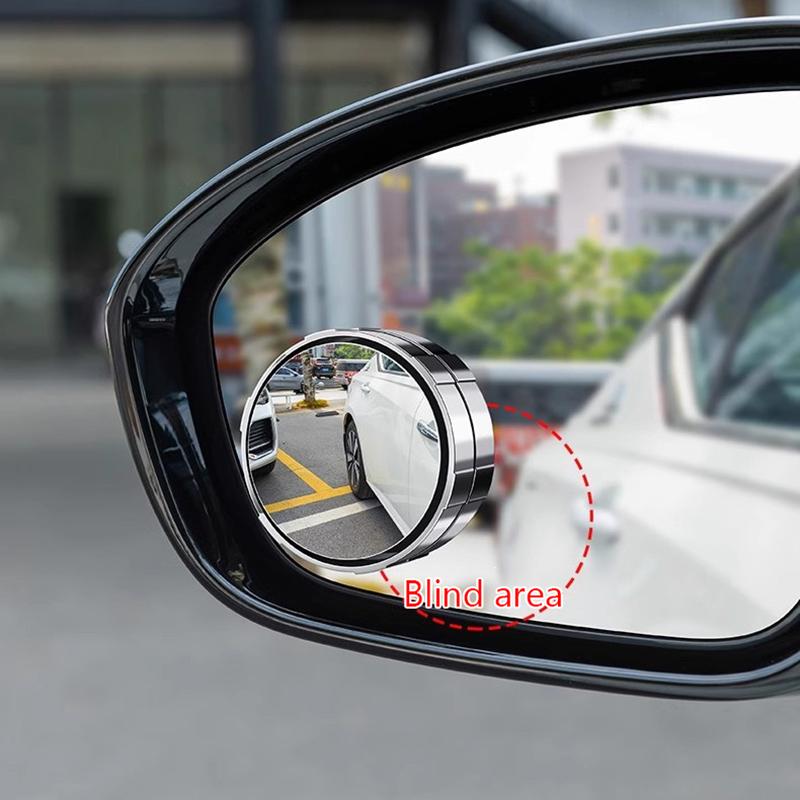 Car Small Round Mirrors Blind Spot Rear View Mirror Auxiliary Reversing Parking Convex Mirror 360 Degree Adjustable