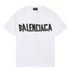 BALENCIAGA Sosire Nouă de Vară Tricou Bumbac Imprimat cu Gât Rotund și Mânecă Scurtă Alb F121