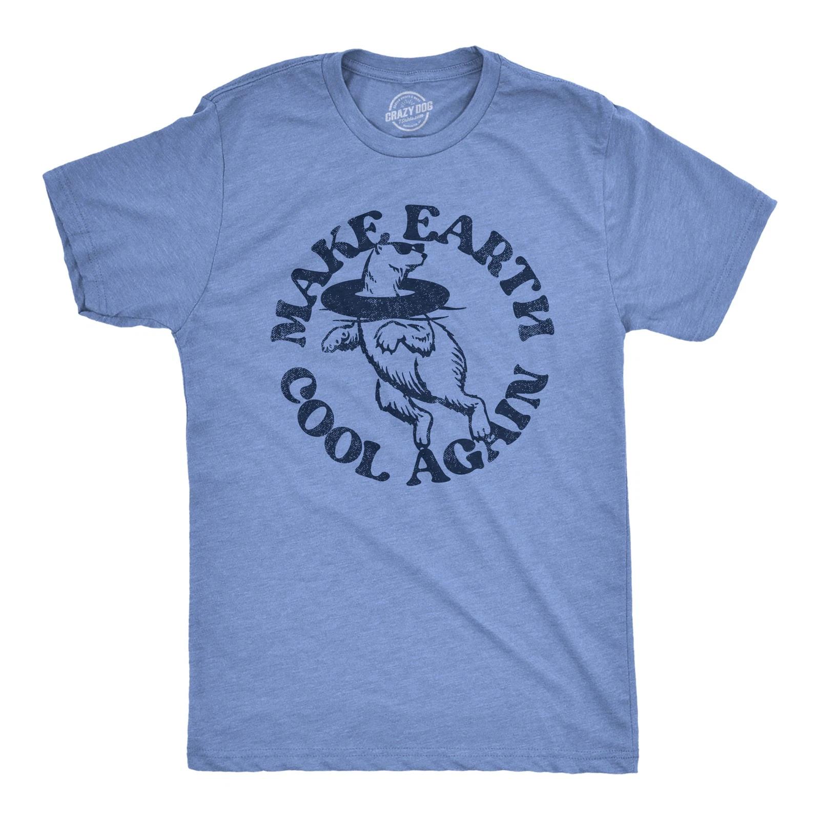 Mens Make Earth Cool Again T Shirt Funny Polar Bear Inner Tube Relaxing Graphic L