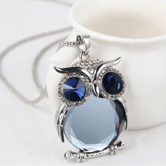 High Women Quality Fashion Rhinestone Crystal Pendant Animal Long Sweater Chain Jewelry Necklace