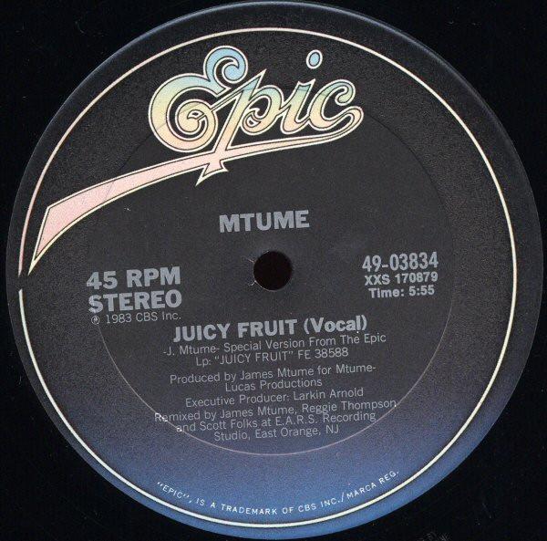 

12inch Record MTUME - Juicy Fruit 4903834 Epic 1983 US Soul/Funk Used