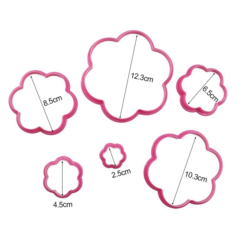 6 Teile/satz Weihnachten Baum Backen Fondant Keks Form Blume/Herz/Sterne Form Cookie Cutter Form Kuchen Dekorieren Backformen