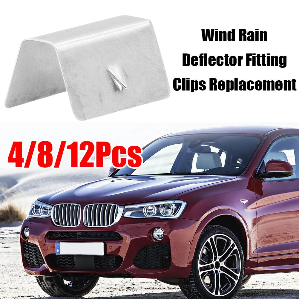 4/8/12pcs Car Wind Rain Deflector Fitting Clips Steel Car Rain Eyebrow Clip Replacement Auto Accessories For Heko G3