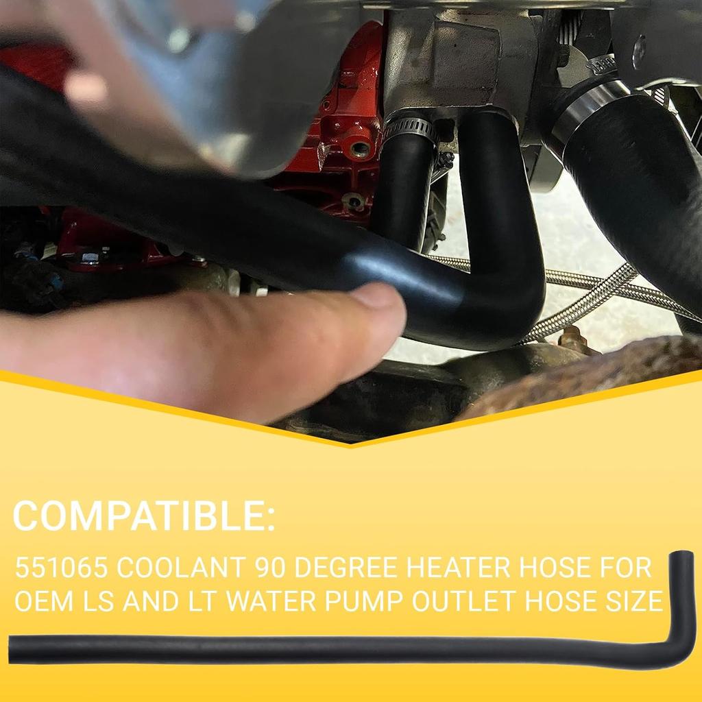 551065 Coolant 90 Degree Heater Hose LS Swap Heater Hose, 4 Inch X 24 Inch Long 5/8 Inch I.D (Pack Of 2)
