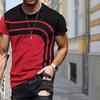 New Summer Men's Fashion T-shirt Personality Geometric Patterns Printed Men's T-shirt Top
