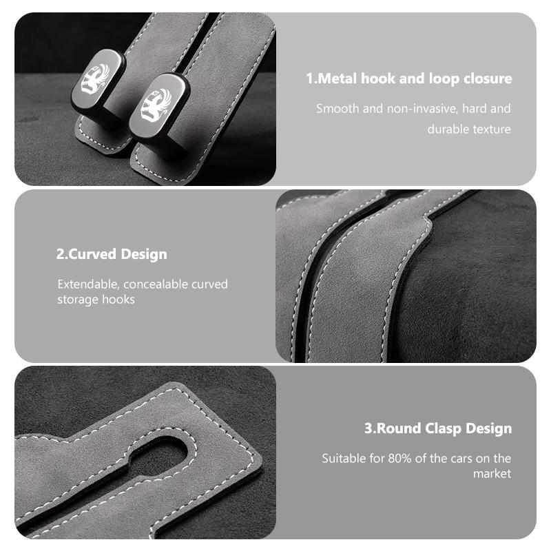Car Headrest Hook Suede Rear Seat Hanging Dual Hook Storage Interior Accessories For Vauxhall Zafira Vectra Vivaro Corsa D Astra