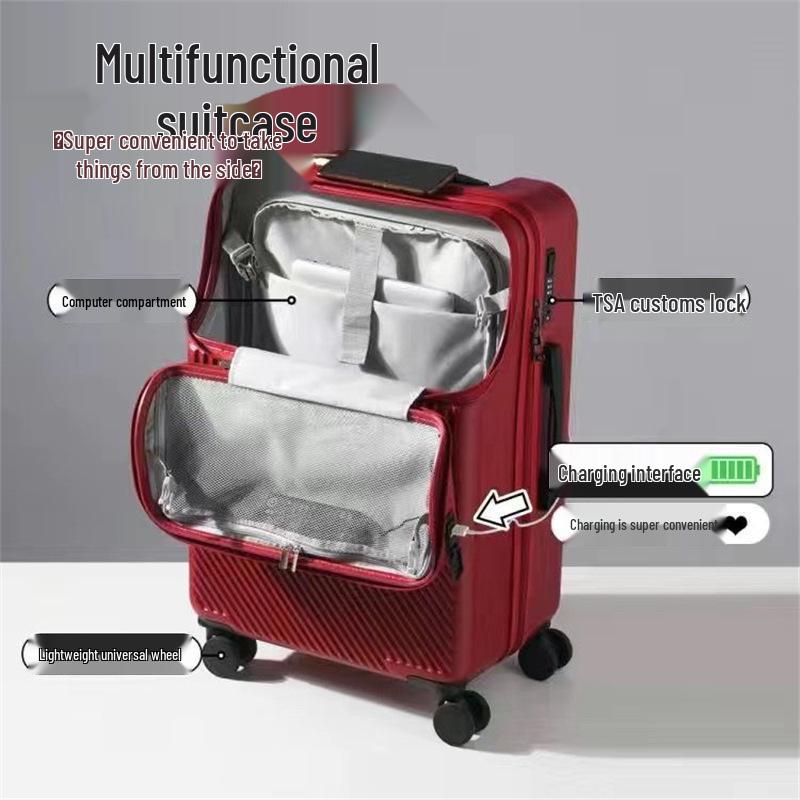 

Front-Opening Password Suitcase for Female Students - Carry-On Travel Luggage 20 inch
