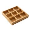Nanmu Bamboo Nine-Grid Snack & Fruit Storage Box with Healthy Compartments