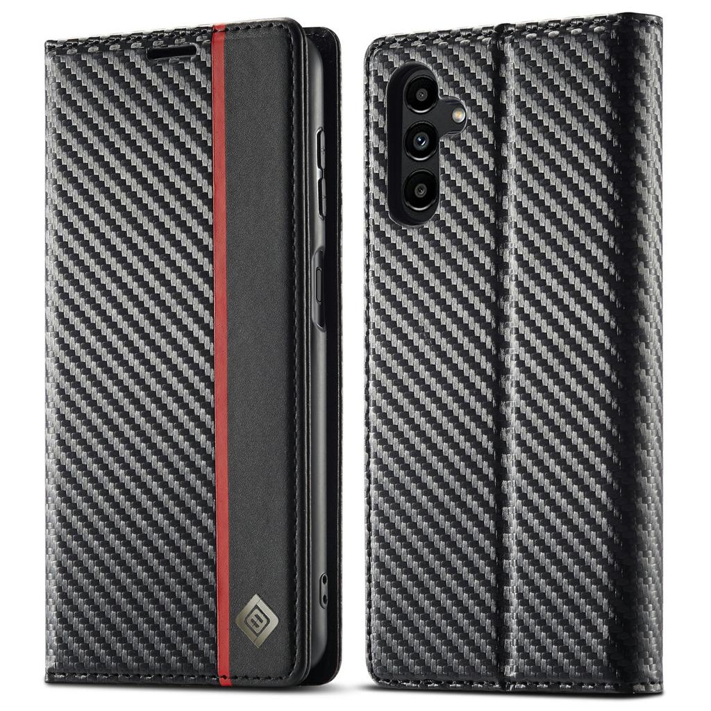 LC.IMEEKE For Samsung Galaxy A16 4G/5G Case Carbon Fiber Texture Phone Cover Stand Card Holder