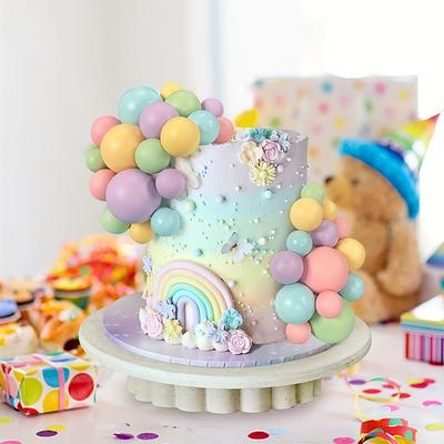 30Pcs/Pack 4cm Foam Colorful Cake Topper Picks Cake Topper Sticks Gold Balls for Cupcakes Birthday Wedding Party Decorations
