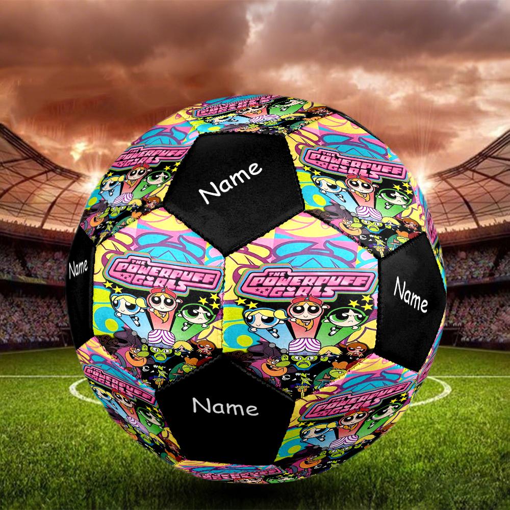Custom Name The Powerpuff Girls Theme Size 5 Soccer Ball, Suitable for Both Indoor and Outdoor Matches, a Gift Suitable for Everyone.
