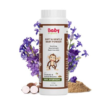 BabyOrgano® 100% natürliches talkfreies Babypuder für bis zu 5 Jahre, Neugeborene, 100g | Sanftes Windelpuder | SLS-, Parabenfrei - 100g