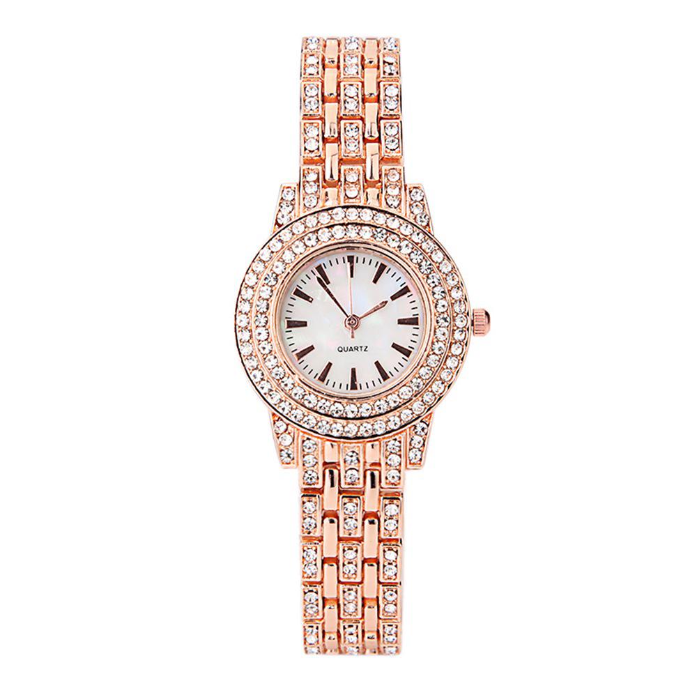 Elegante Damen-Armbanduhr mit Strasssteinen - Modisches Accessoire mit Diamant-Intarsien
