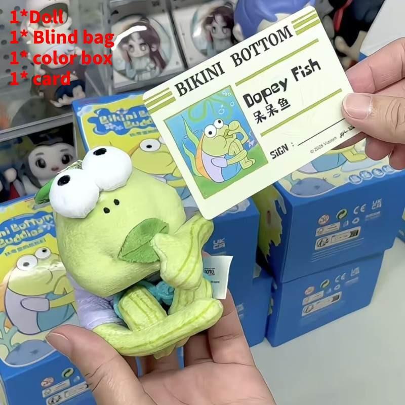 Spongebob Schwammkopf Bikini Bottom Einwohner Plüsch Schlüsselanhänger mit PP-Baumwollfüllung zur Rucksackdekoration