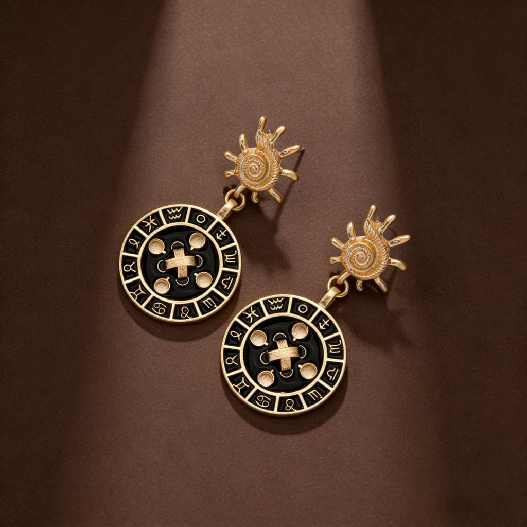 Light Luxury Trend Simple Button Design Earrings Fashion Niche Versatile Earrings Retro Classic Earrings