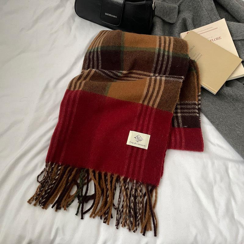 Christmas Series New Red Atmosphere Scarf Collection Women's Winter Wind Advanced Autumn and Winter Warm Scarf