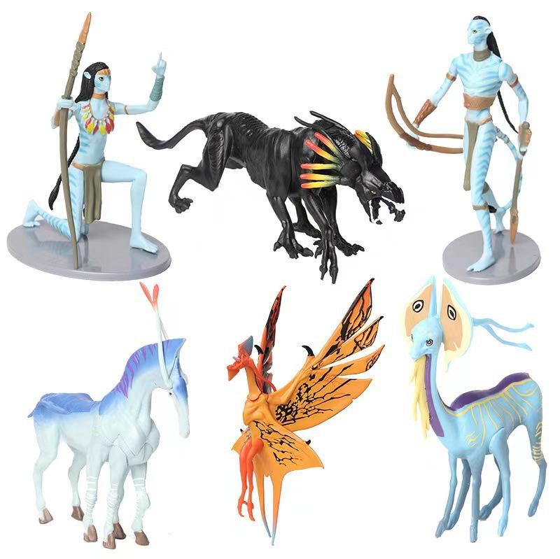 6 Pezzi Film Avatar Fuoco&Cenere Neytiri & Jake Action Figures Modello Giocattoli Decorazione Torta da Scrivania Giocattolo Film Gadget Regalo di Compleanno