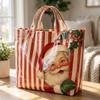 Large Capacity Christmas Print PVC Tote Bag Waterproof Christmas Hand Tote Commute Tote Bag  Work