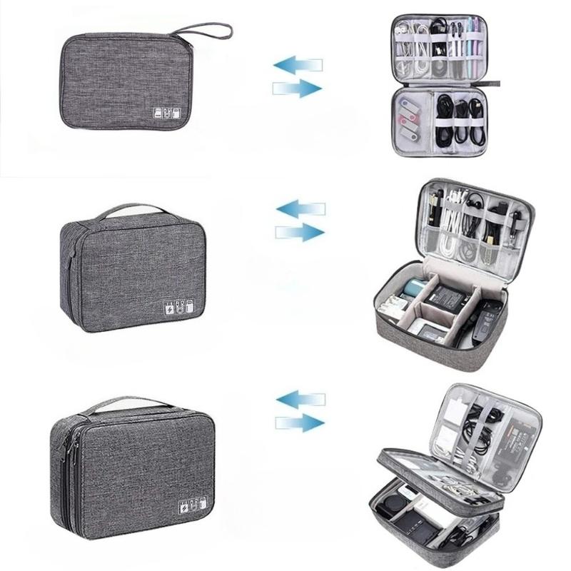 Cable Storage Bag Waterproof Digital Electronic Accessories Organizer Portable Travel Cable Organizer Case for Cable Charger Multi Functional Handbag