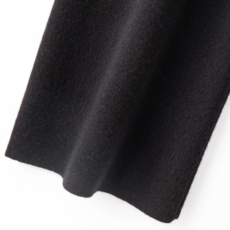 

Осенние и зимние однотонные повседневные широкие брюки женские модные узкие прямые свободные трикотажные брюки женские с высокой талией элегантные винтажные женские брюки 25631 XL чёрный