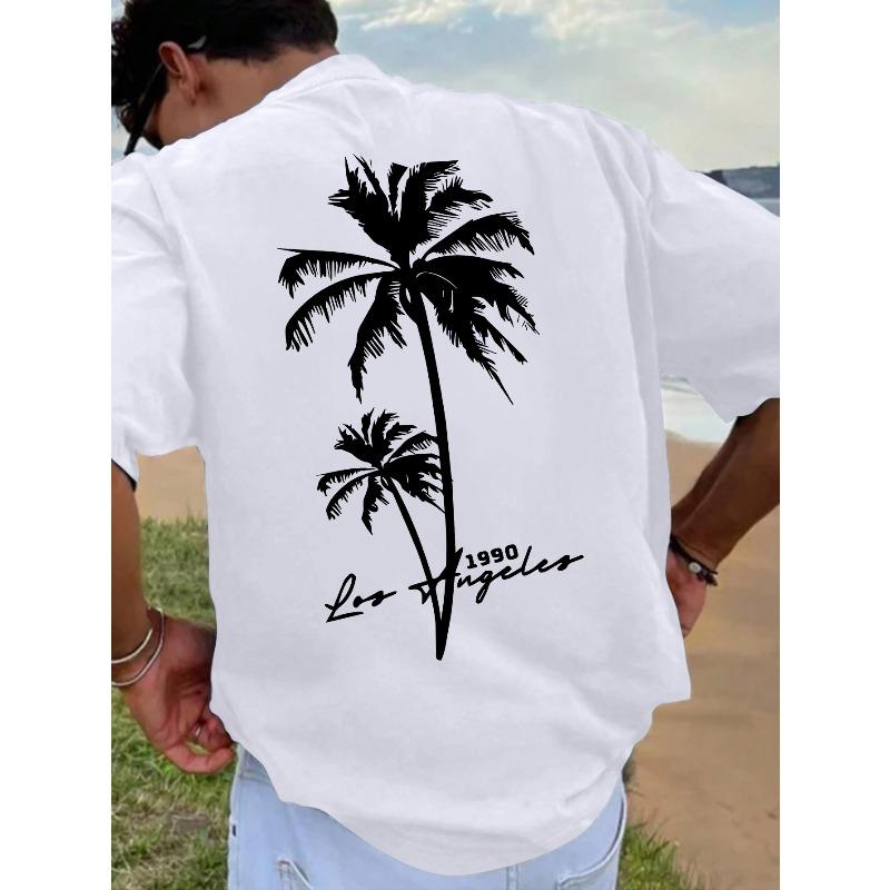 

Мужская футболка с принтом буквы G европейского размера - Подходит для подарка, с круглым вырезом, коротким рукавом, стандартного кроя, повседневная одежда с узором Ingle, Год S белый