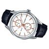 Casio STANDARD Series 50 Meters Waterproof Fashion Quartz Movement Leather Strap Japanese and Korean Watch Men's Watch White Dial MTP-SW340L-7AV